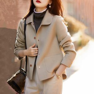 Minimalist Luxury Double-faced Wool Lapel Short Jacket